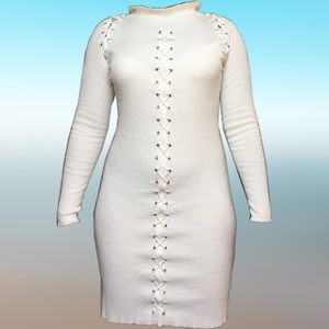 Fashion Nova White Long Sleeve Dress